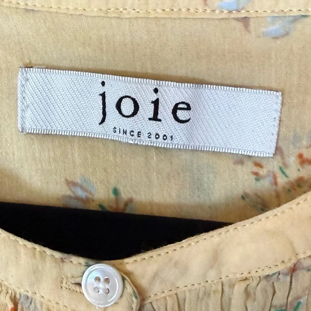 JOIE Fanning Long Sleeve Cotton Floral Top Butter Yellow Size Medium - Picture 5 of 6